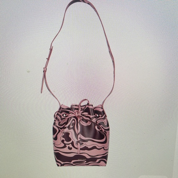 SOLD!!!!!  MANSUR GAVRIEL MINI LEATHER BUCKET BAG IN FLAMINGO PLUM - Picture 6 of 11